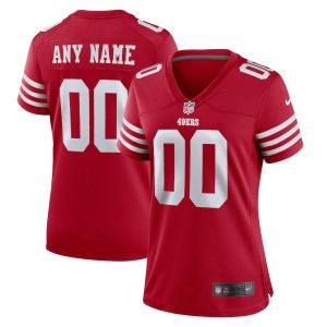 High quality San Francisco 49ers Custom Scarlet Women's 2022-23  NFL Game Jersey