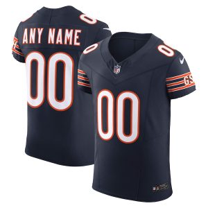 Amazing Chicago Bears Custom Men's  Navy Vapor F.U.S.E. Limited Jersey