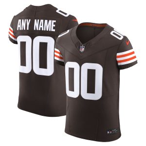 Amazing Cleveland Browns Custom Men's  Brown Vapor F.U.S.E. Limited Jersey