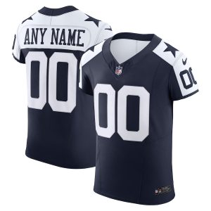 Exceptional Dallas Cowboys Custom Men's  Navy Vapor F.U.S.E. Limited Jersey