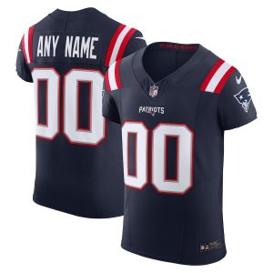 Superb New England Patriots Custom Men's  Navy Vapor F.U.S.E. Limited Jersey