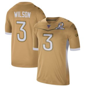 Superb Seattle Seahawks #3 Russell Wilson 2020 NFC Pro Bowl Game Jersey Gold