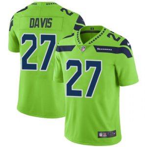 Premium Seahawks #27 Mike Davis Green Men's Stitched NFL Limited Rush Jersey