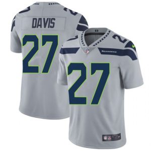 Fantastic Seahawks #27 Mike Davis Grey Alternate Men's Stitched NFL Vapor Untouchable Limited Jersey
