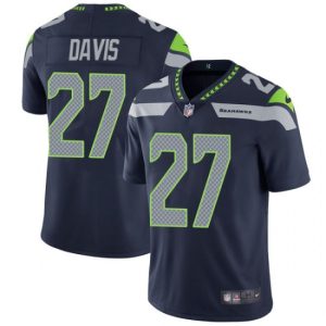 Outstanding Seahawks #27 Mike Davis Steel Blue Team Color Men's Stitched NFL Vapor Untouchable Limited Jersey
