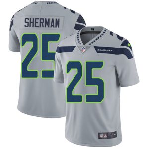 High quality Seahawks #25 Richard Sherman Grey Alternate Men's Stitched NFL Vapor Untouchable Limited Jersey