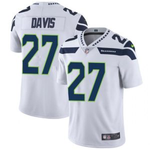 Superb Seahawks #27 Mike Davis White Men's Stitched NFL Vapor Untouchable Limited Jersey