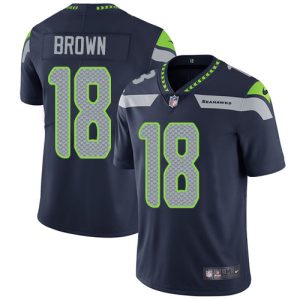 Superb Seahawks #18 Jaron Brown Steel Blue Team Color Men's Stitched NFL Vapor Untouchable Limited Jersey