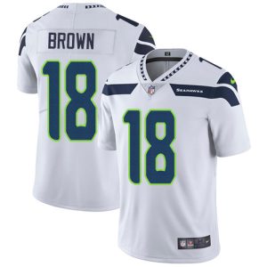 High quality Seahawks #18 Jaron Brown White Men's Stitched NFL Vapor Untouchable Limited Jersey
