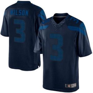Top notch Seahawks #3 Russell Wilson Steel Blue Men's Stitched NFL Drenched Limited Jersey