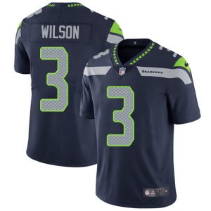 Stunning Seahawks #3 Russell Wilson Steel Blue Team Color Men's Stitched NFL Vapor Untouchable Limited Jersey
