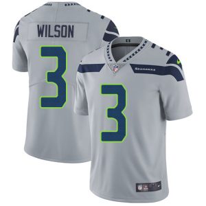 Exceptional Seahawks #3 Russell Wilson Grey Alternate Men's Stitched NFL Vapor Untouchable Limited Jersey