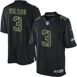 Fantastic Seahawks #3 Russell Wilson Black Men's Stitched NFL Impact Limited Jersey