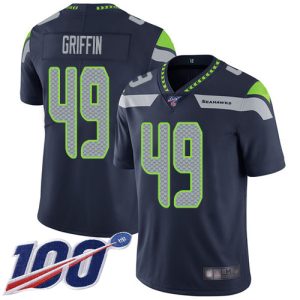 Top notch Seahawks #49 Shaquem Griffin Steel Blue Team Color Men's Stitched NFL 100th Season Vapor Limited Jersey