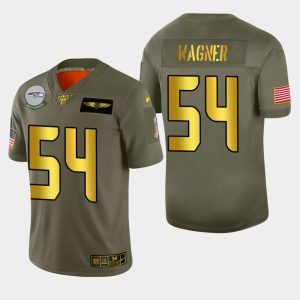 High quality Seattle Seahawks #54 Bobby Wagner Men's Olive Gold 2019 Salute to Service Limited NFL 100 Jersey