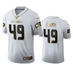 Amazing Seattle Seahawks #49 Shaquem Griffin Men's White Golden Edition Vapor Limited NFL 100 Jersey