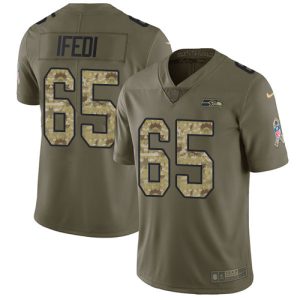 Fantastic Seahawks #65 Germain Ifedi Olive/Camo Men's Stitched NFL Limited 2017 Salute To Service Jersey