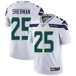 Superb Seahawks #25 Richard Sherman White Men's Stitched NFL Vapor Untouchable Limited Jersey
