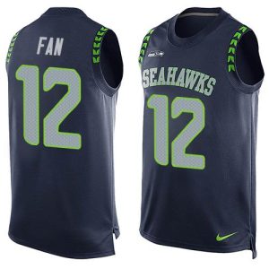 Top notch Seahawks #12 Fan Steel Blue Team Color Men's Stitched NFL Limited Tank Top Jersey