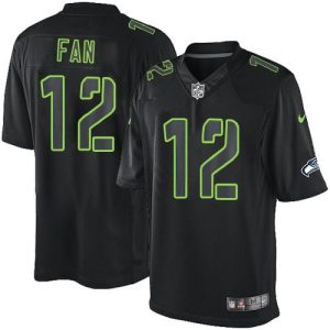 Exceptional Seahawks #12 Fan Black Men's Stitched NFL Impact Limited Jersey