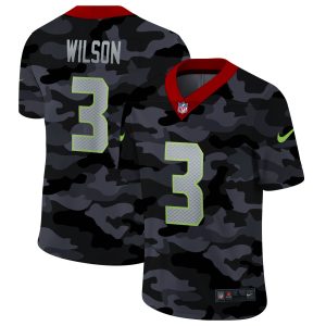 Superb Seattle Seahawks #3 Russell Wilson Men's 2020 Black CAMO Vapor Untouchable Limited Stitched NFL Jersey