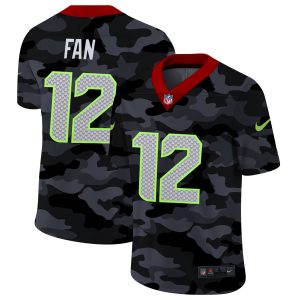 Delightful Seattle Seahawks #12 Fan Men's 2020 Black CAMO Vapor Untouchable Limited Stitched NFL Jersey