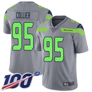 Superb Seahawks #95 L.J. Collier Gray Men's Stitched NFL Limited Inverted Legend 100th Season Jersey