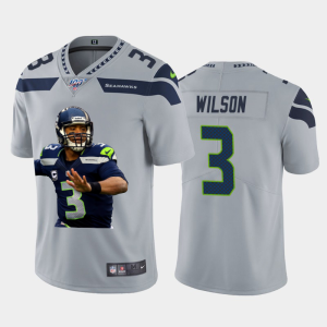 Superb Seattle Seahawks #3 Russell Wilson Team Hero 1 Vapor Limited NFL Jersey Grey