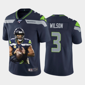 Outstanding Seattle Seahawks #3 Russell Wilson Team Hero 2 Vapor Limited NFL 100 Jersey Navy