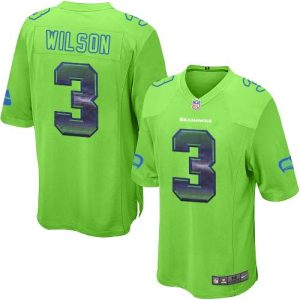 High quality Seahawks #3 Russell Wilson Green Alternate Men's Stitched NFL Limited Strobe Jersey