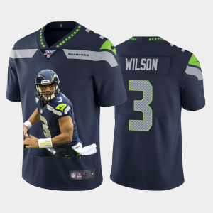 Fantastic Seattle Seahawks #3 Russell Wilson Team Hero Vapor Limited NFL 100 Jersey Navy