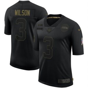 High quality Seattle Seahawks #3 Russell Wilson 2020 Salute To Service Limited Jersey Black