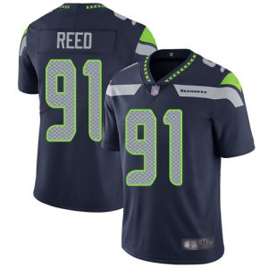 Fantastic Seahawks #91 Jarran Reed Steel Blue Team Color Men's Stitched NFL Vapor Untouchable Limited Jersey