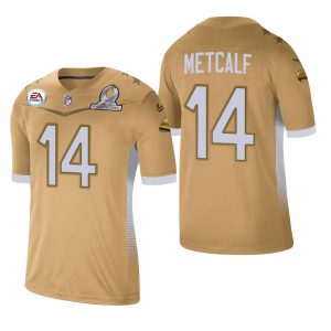 Superb Seattle Seahawks #14 DK Metcalf 2021 NFC Pro Bowl Game Gold NFL Jersey