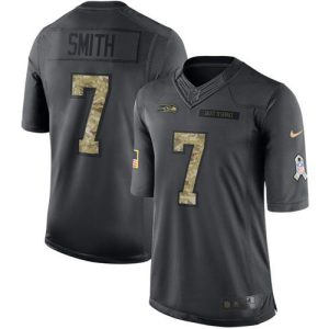 Fantastic Seahawks #7 Geno Smith Black Men's Stitched NFL Limited 2016 Salute to Service Jersey