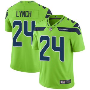 High quality Seahawks #24 Marshawn Lynch Green Men's Stitched NFL Limited Rush Jersey