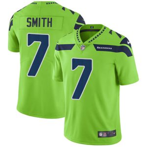Stunning Seahawks #7 Geno Smith Green Men's Stitched NFL Limited Rush Jersey