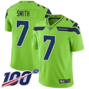 Exceptional Seahawks #7 Geno Smith Green Men's Stitched NFL Limited Rush 100th Season Jersey