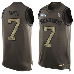 Exceptional Seahawks #7 Geno Smith Green Men's Stitched NFL Limited Salute To Service Tank Top Jersey