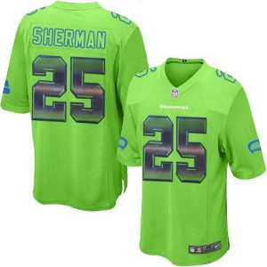 Outstanding Seahawks #25 Richard Sherman Green Alternate Men's Stitched NFL Limited Strobe Jersey