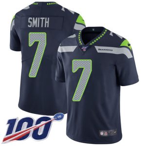 Outstanding Seahawks #7 Geno Smith Steel Blue Team Color Men's Stitched NFL 100th Season Vapor Untouchable Limited Jersey