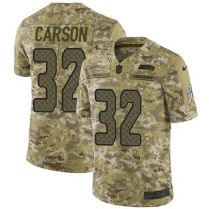 Top notch Seahawks #32 Chris Carson Camo Men's Stitched NFL Limited 2018 Salute To Service Jersey
