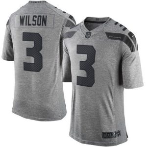 Fantastic Seahawks #3 Russell Wilson Gray Men's Stitched NFL Limited Gridiron Gray Jersey