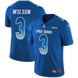 Superb Seahawks #3 Russell Wilson Royal Men's Stitched NFL Limited NFC 2018 Pro Bowl Jersey