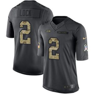 Amazing Seahawks #2 Drew Lock Black Men's Stitched NFL Limited 2016 Salute to Service Jersey