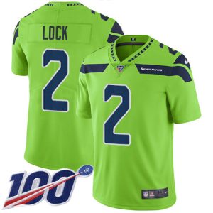 Superb Seahawks #2 Drew Lock Green Men's Stitched NFL Limited Rush 100th Season Jersey