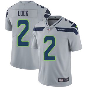 High quality Seahawks #2 Drew Lock Grey Alternate Men's Stitched NFL Vapor Untouchable Limited Jersey