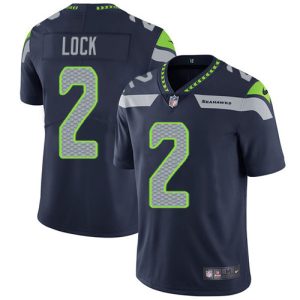 Exceptional Seahawks #2 Drew Lock Steel Blue Team Color Men's Stitched NFL Vapor Untouchable Limited Jersey