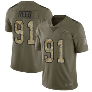 Fantastic Seahawks #91 Jarran Reed Olive/Camo Men's Stitched NFL Limited 2017 Salute To Service Jersey