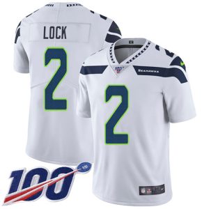 High quality Seahawks #2 Drew Lock White Men's Stitched NFL 100th Season Vapor Untouchable Limited Jersey